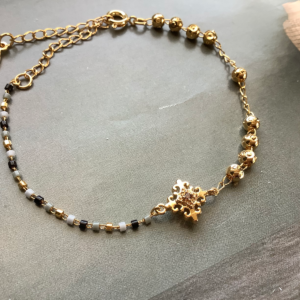 Thin 18K Pendant Multicolor Chain Bracelet