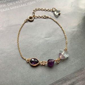 18K Purple Gemstone Purple Drop Bracelet