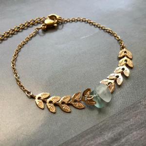 NatStone 24K Double Leaves Bracelet