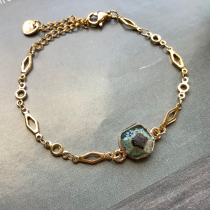 NatStone Geom Double Side S.Steel Bracelet - Green