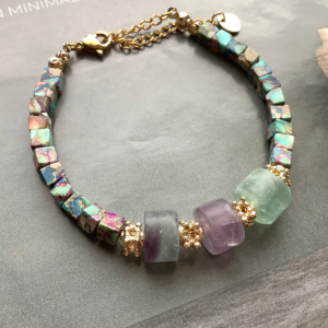 Natural SeaGem Fluorite Bracelet