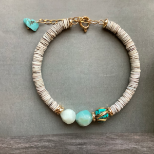 Tibet Natural SeaShell Gemstone Bracelet - Green