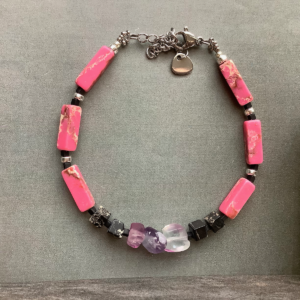 Natural SeaSed GemFluorite Bracelet (Rose)