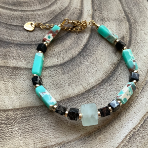 Natural SeaSed GemFluorite Bracelet (Turquoise)