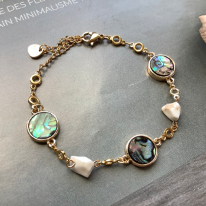 NatBlue Abalone Gemstone S.Steel Bracelet