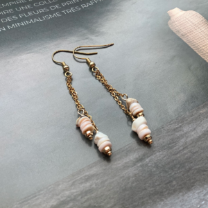 White Seashell Drops Earrings