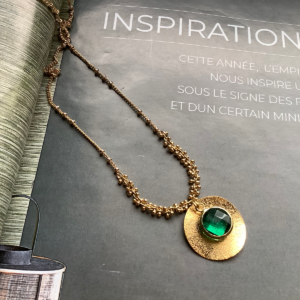 Thin 24K Green Eye Necklace