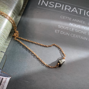 Thin 14K Pyrite Gemstone Necklace