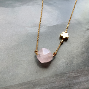 Thin 18K GemFlower Necklace