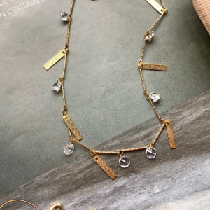 Long 18K Charms-n-Crystals Necklace