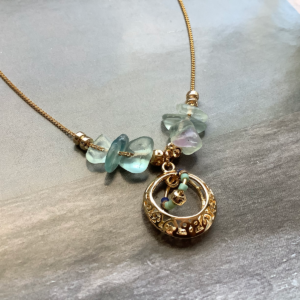 Thin 18K Fluorite Necklace