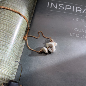 Thin 18K White Turquoise Necklace