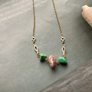 Green-Rose NatGem S.Steel Necklace